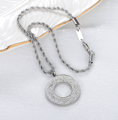 AyatAmulet  Feature: Product Name: Round Arabic Engraved Pendant Necklace
