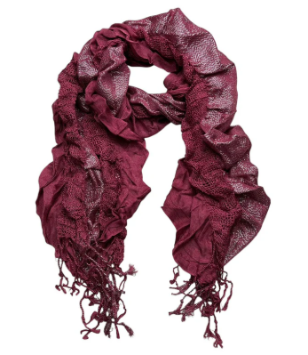 Extra-long Evening glamour piece Magenta Metallic Crinkle Scarf,Shimmer Textured Scarf ,Luxe look for evening wear,Scarf,vacation,daily life,evening party,Office appropriate subtlety for women men