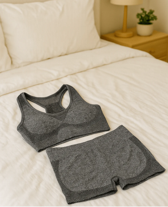 Elastic Peach Yoga Tank Top Set