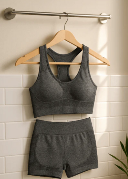 Elastic Peach Yoga Tank Top Set