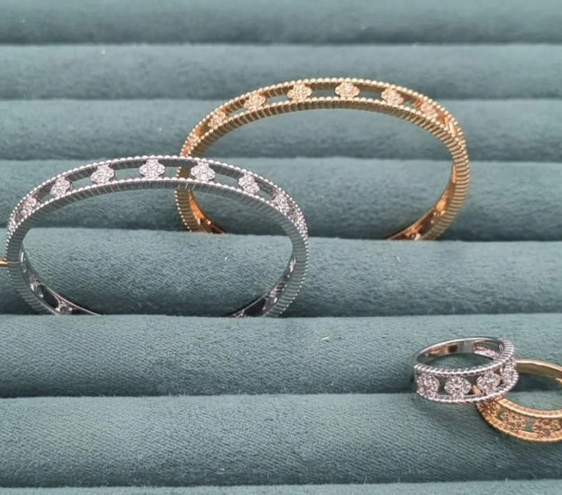 Cutwork Dot Design Bangle & Ring Set