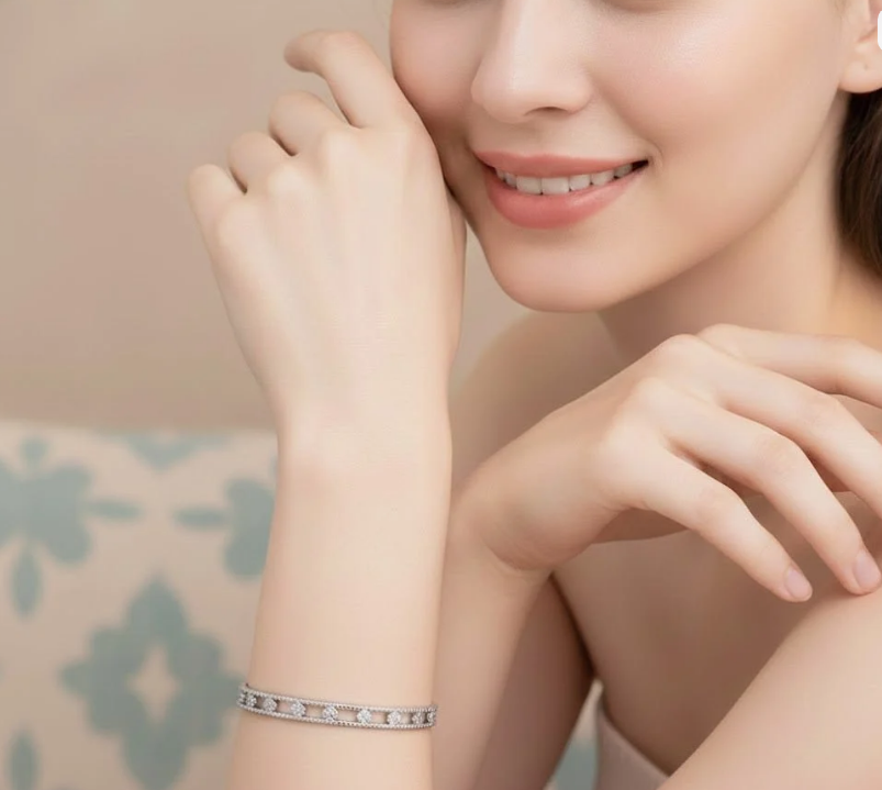 Cutwork Dot Design Bangle & Ring Set